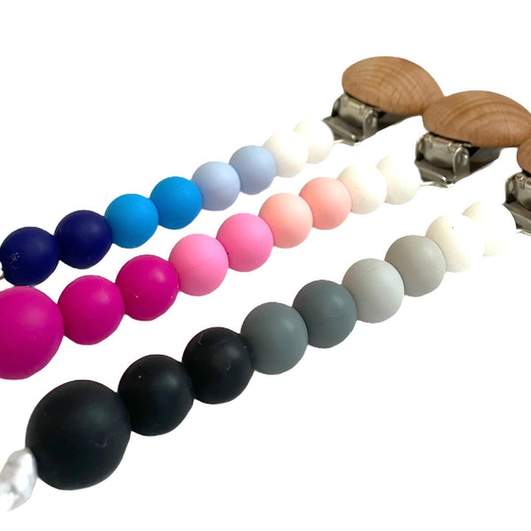 Mini Ombre' Silicone Pacifier Clips