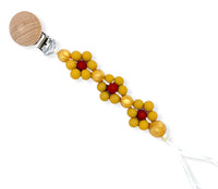 Golden Mini Flower Pacifier Clip