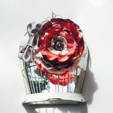 Grey and Coral Baby Headband