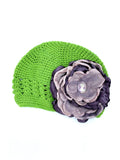 Knit Beanie with Flower