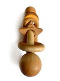 Vintage-Inspired Wooden Montessori Baby Teething Rattle